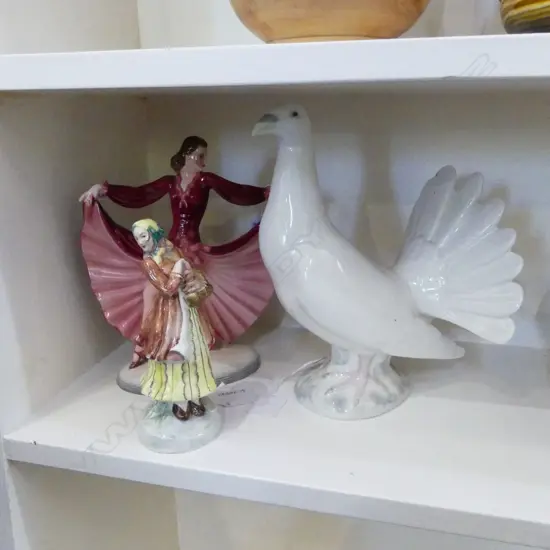 REX DOVE H.230mm, GOLDSCHEIDER FIGURE & OTHER AUSTRIAN DANCER FIGURE H.210mm