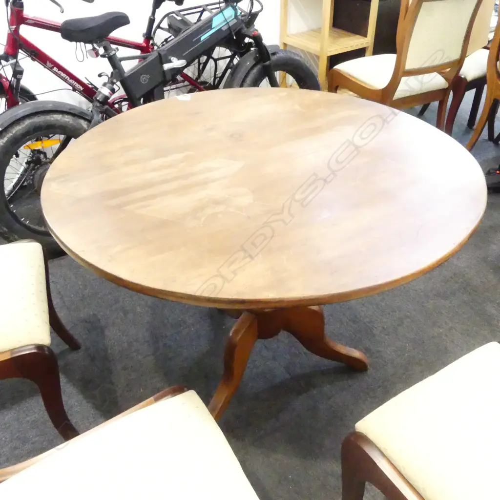PEDESTAL TILT TOP DINING TABLE 1000mm dia Image 1++
