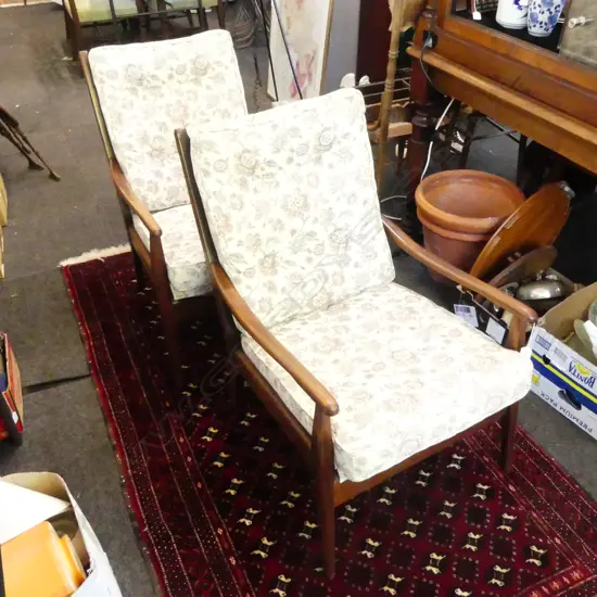 PR RETRO / MID CENTURY MAHOGANY ARMCHAIRS