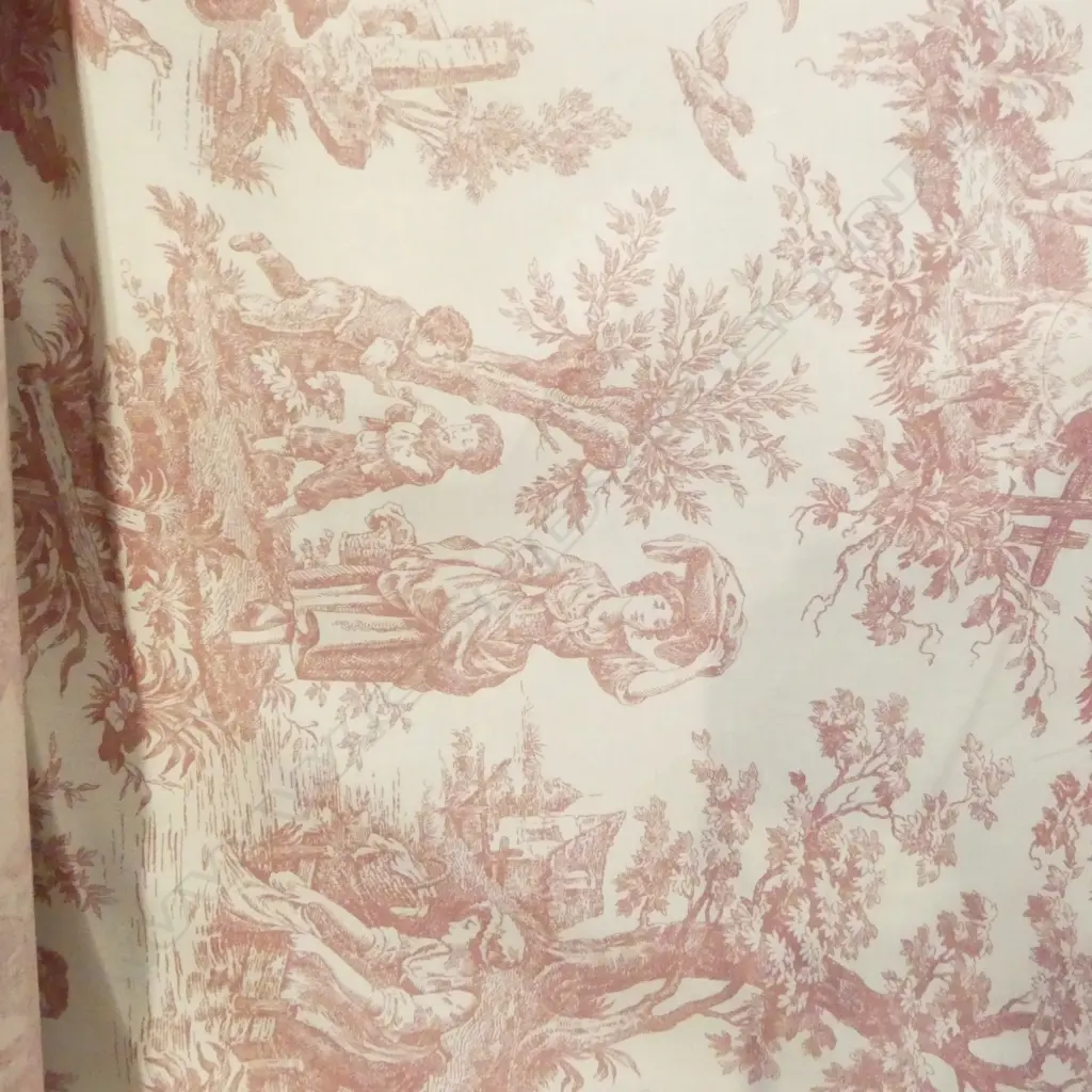 FABRIC BOLT; COUNTRY LIFE, PINK TOILE , 55M Image 1++