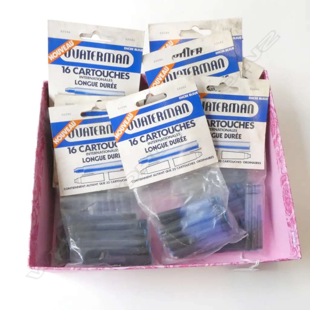 160 WATERMAN BLUE INK CARTRIDGES FOR FOUNTAIN PENS (10 PACKETS) Image 1++