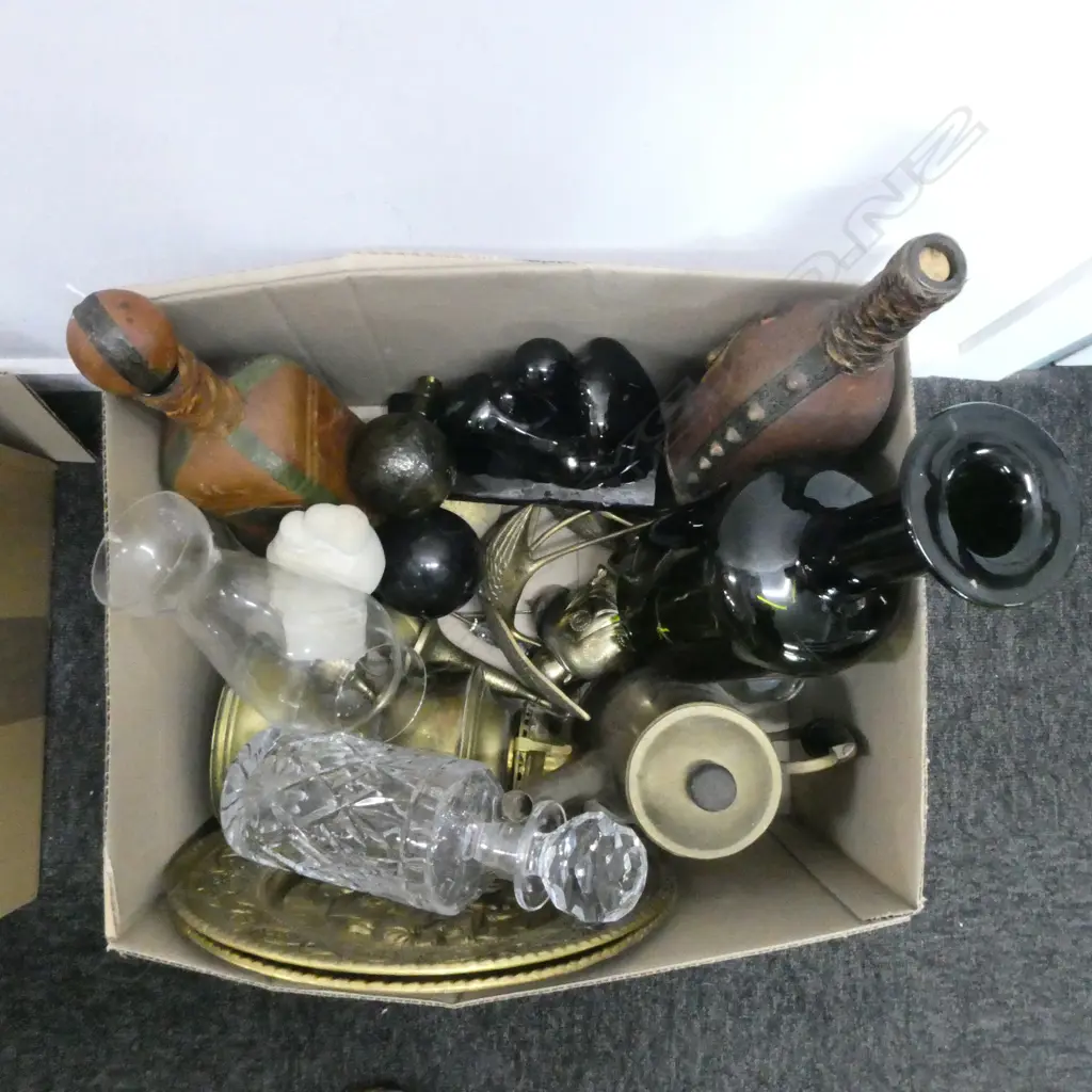 ASST. BRASSWARE, DECANTERS ETC Image 1++