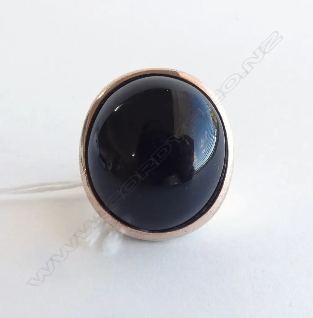 SUBSTANTIAL SILVER & BLACK ONYX STONE DRESS RING 'BLADE ROMA' by ULTIMA EDIZIONE SIZE R Image 1++