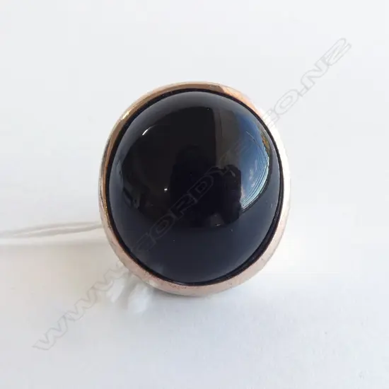 SUBSTANTIAL SILVER & BLACK ONYX STONE DRESS RING 'BLADE ROMA' by ULTIMA EDIZIONE SIZE R