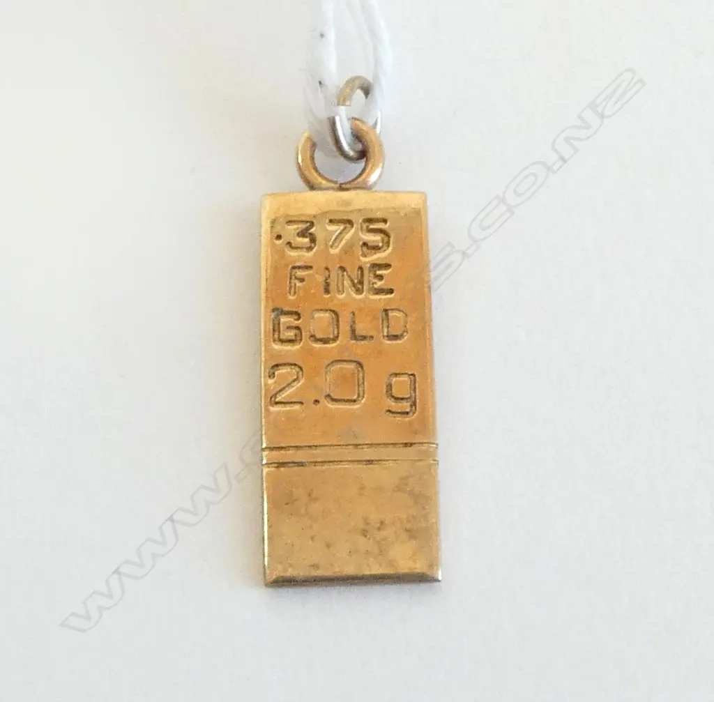 9ct GOLD 2gm INGOT PENDANT Image 1++
