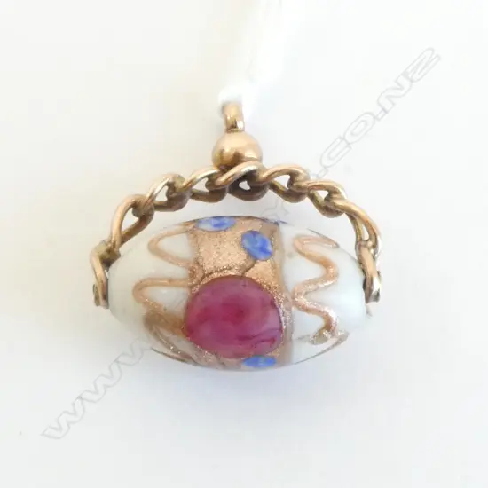 9ct  SPINNER VENETIAN GLASS BEAD  6.3gms