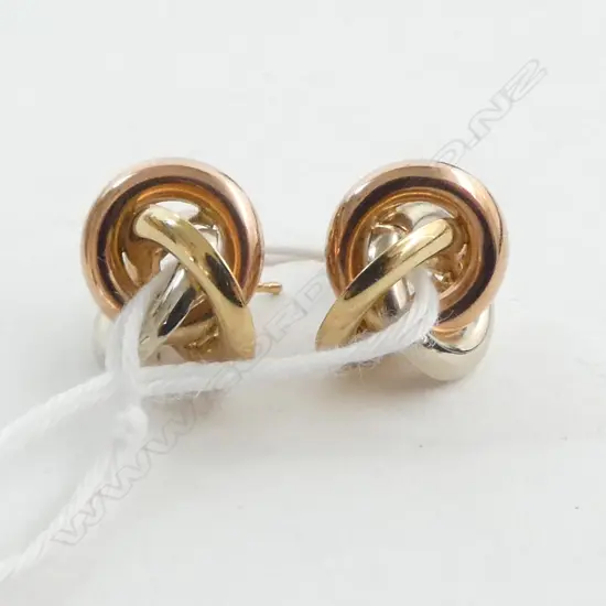 PR 9ct ROSE GOLD KNOT FORM EARRINGS for pierced ears 1.5gms