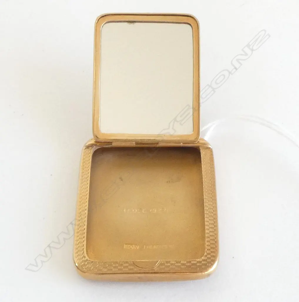 9ct ROSE GOLD POWDER COMPACT PENDANT mirror inside lid 25.25gms Image 1++