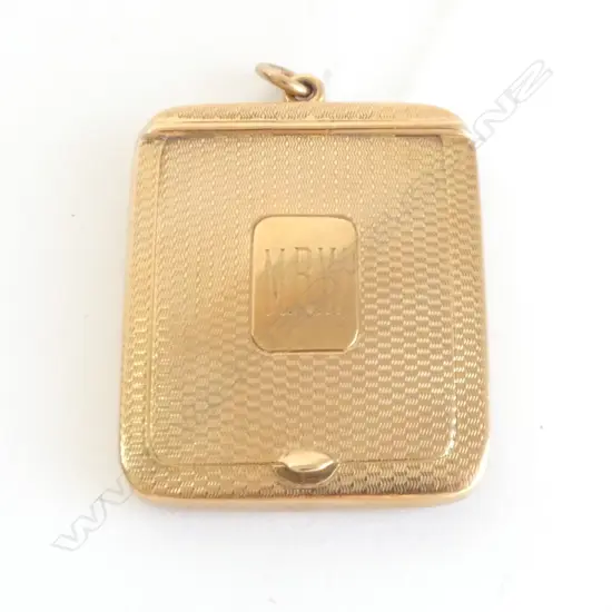 9ct ROSE GOLD POWDER COMPACT PENDANT mirror inside lid 25.25gms