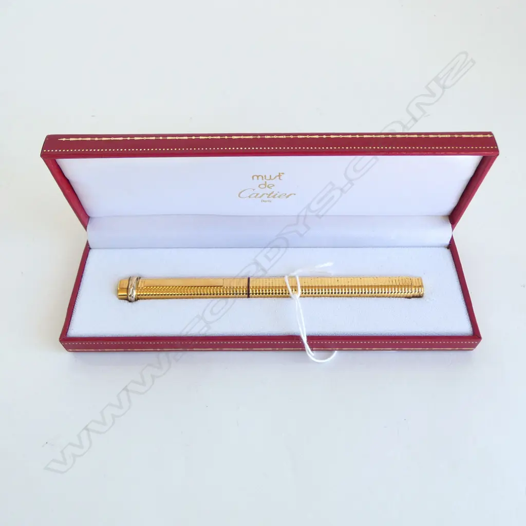 GOLD PLATE CARTIER PEN in CASE, made in France, working Image 1++