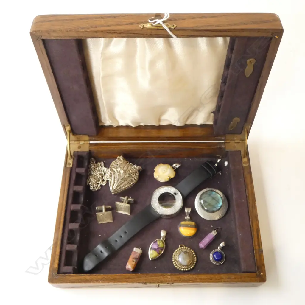 JEWELLERY IN WOODEN CASE W.225mm SOME STG Image 1++