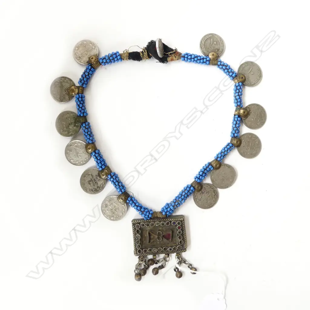 AFGHAN HANDMADE BEADED COIN NECKLACE Image 1++