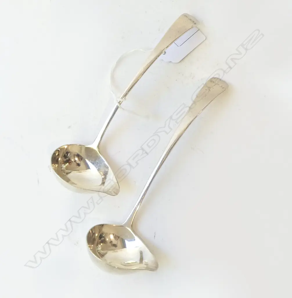 2 STG SILVER SAUCE SPOONS, LONDON 1933, 83gms Image 1++