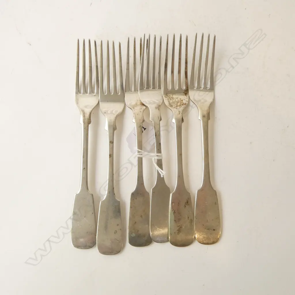 6 GERMAN NICOLASSEN SILVER FORKS L.205mm, 334grms Image 1++