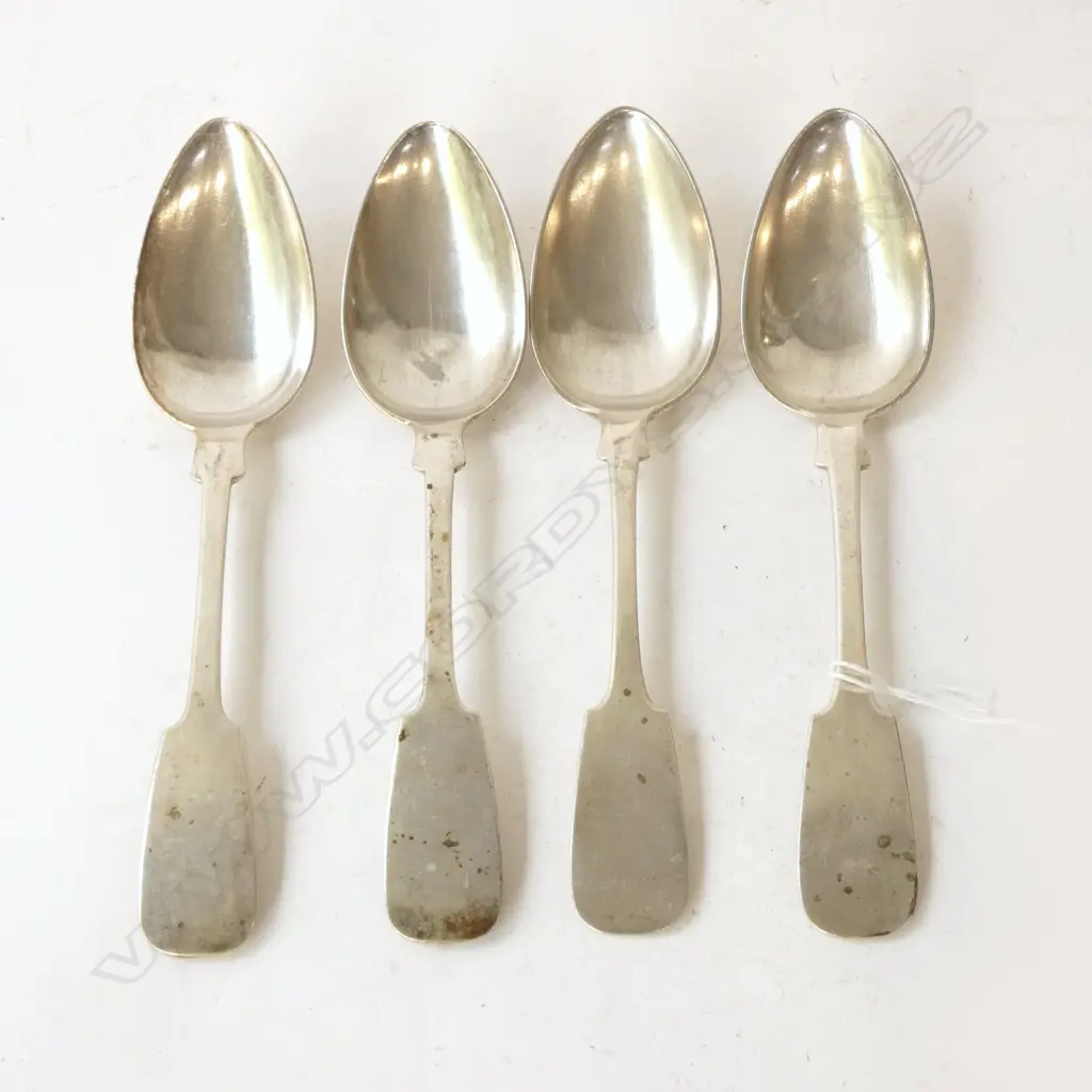 4 GERMAN NICOLASSEN SILVER SERVING SPOONS, 224grms Image 1++
