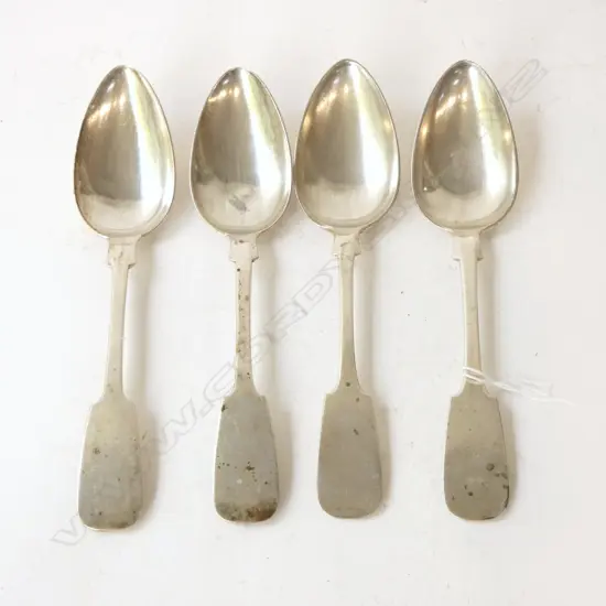4 GERMAN NICOLASSEN SILVER SERVING SPOONS, 224grms