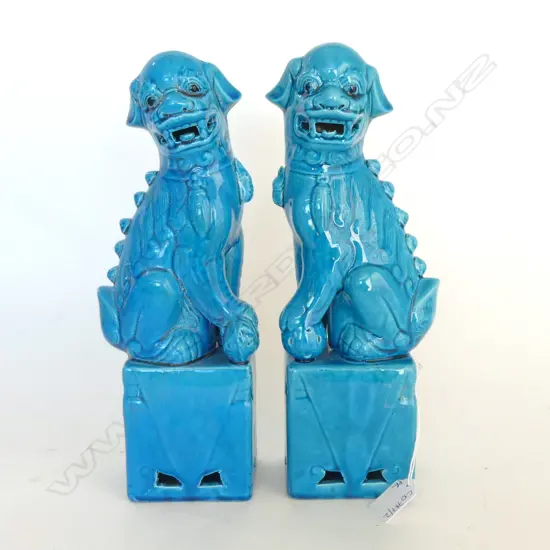 PR BLUE GLAZED FU DOGS H.320mm