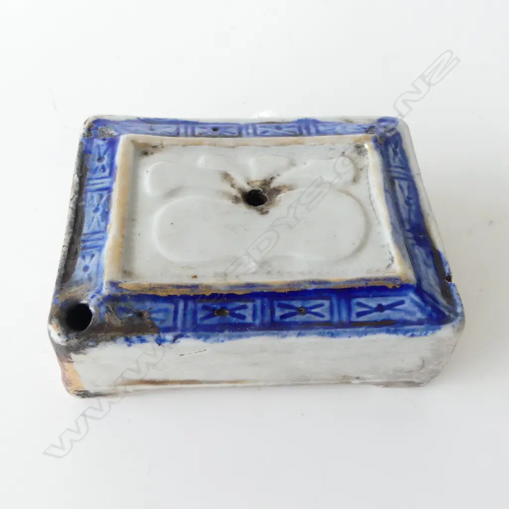 Japanese Meiji Period ceramic calligraphy water dripper W.85mm Image 1++
