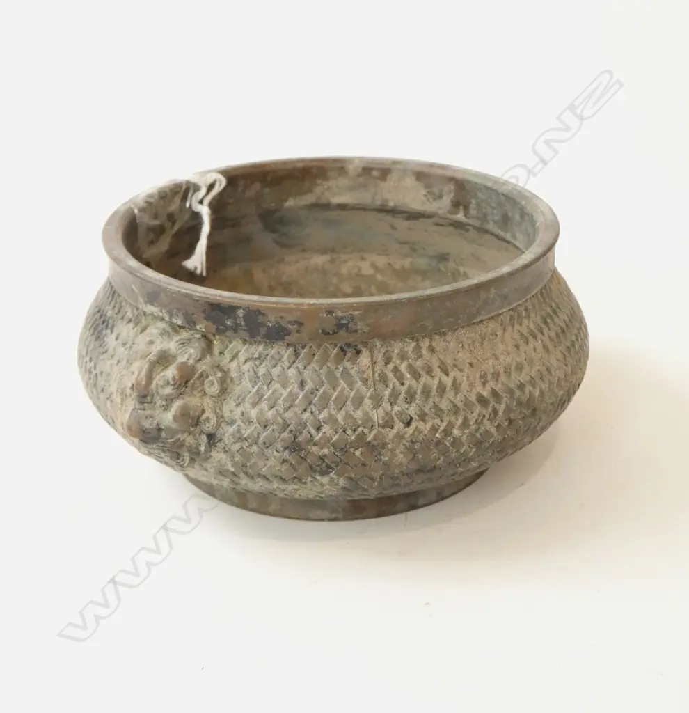 CHINESE BRONZE INCENSE BURNER 115mm dia Image 1++