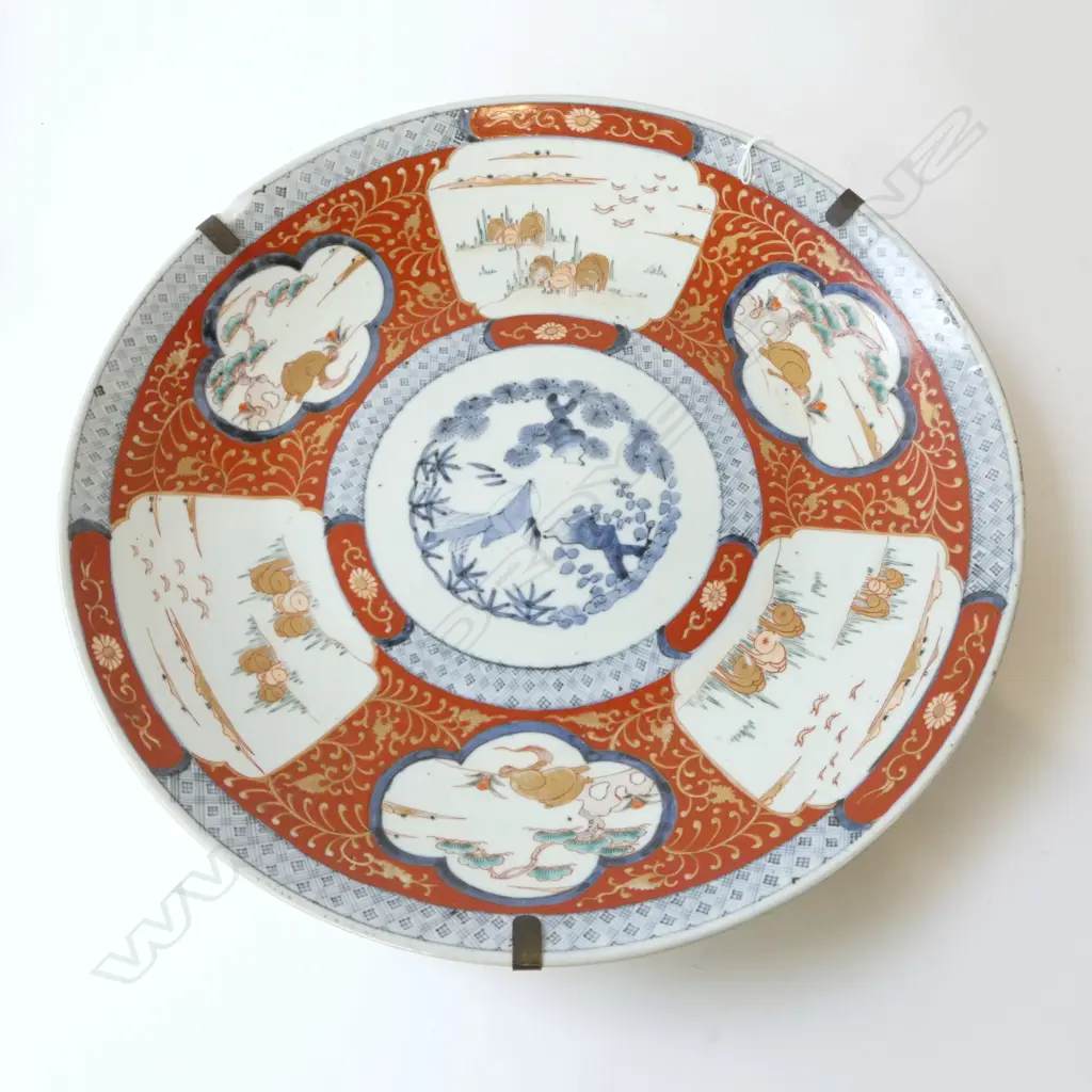 19thC LGE IMARI JAPANESE CHARGER chip to rim Dia.465mm Image 1++