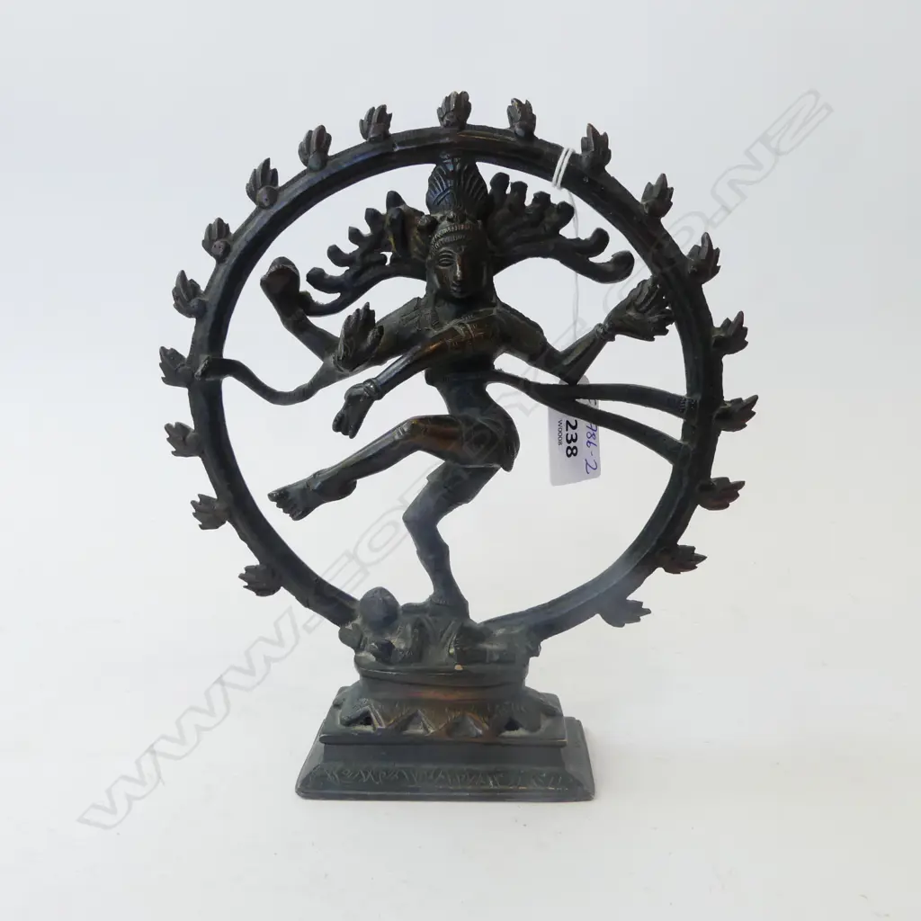 OLD INDIAN BRONZE HINDU GOD DANCING SHIVA H.210mm Image 1++