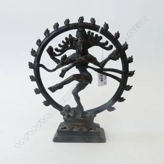OLD INDIAN BRONZE HINDU GOD DANCING SHIVA H.210mm