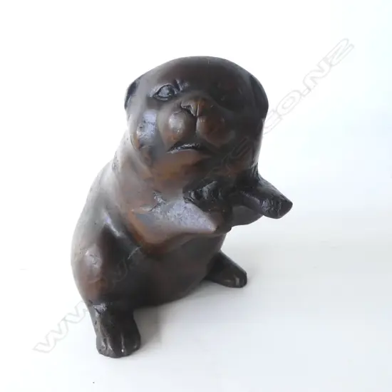 Japanese cast Bronze w. stamp to chest H.150mm