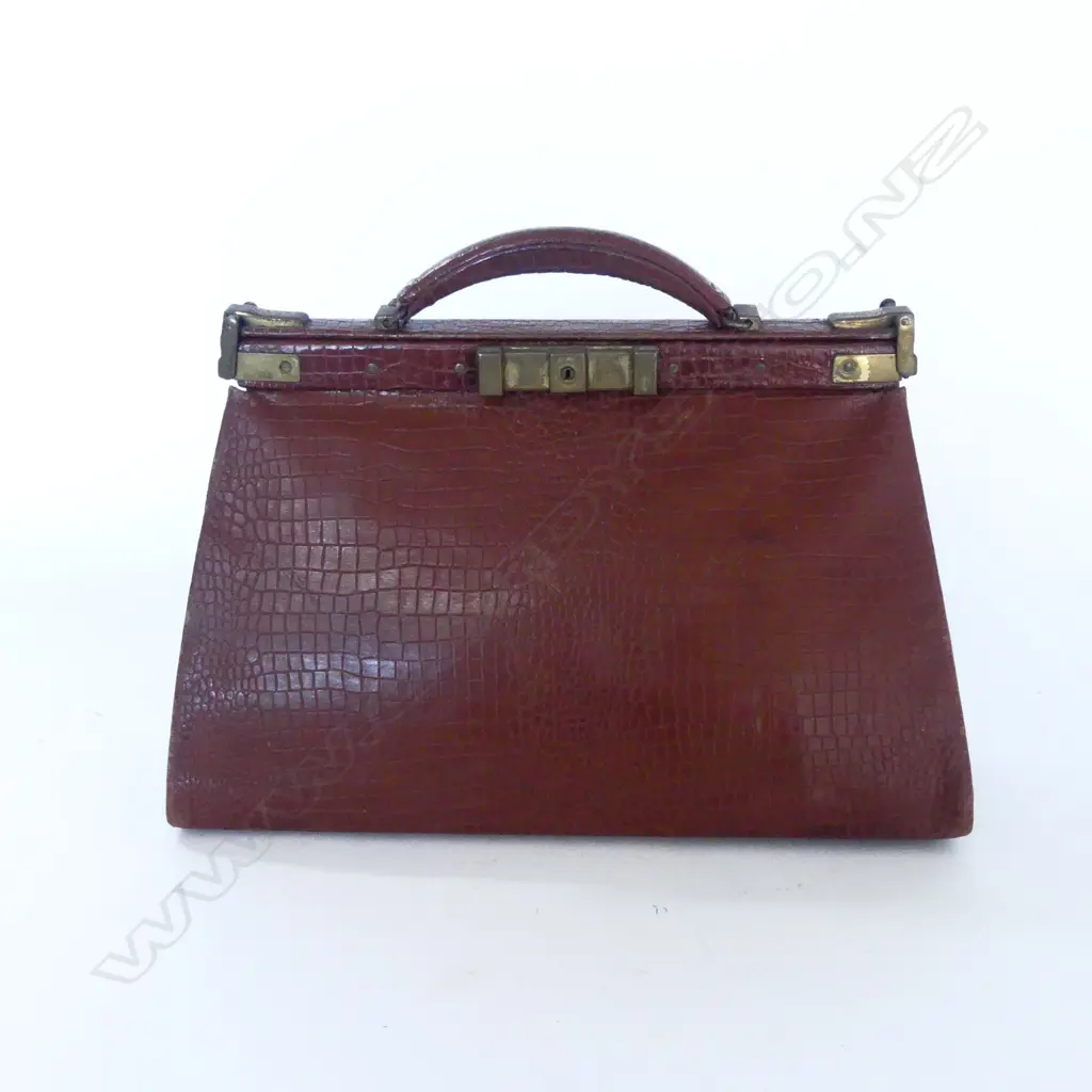 VINTAGE LADIES CROC SKIN CLUTCH PURSE L320MM Image 1++