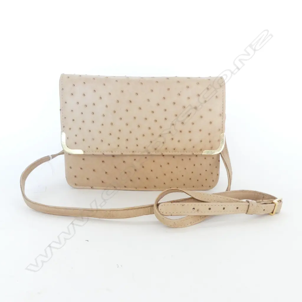 OSTRICH LEATHER NZ SHOULDER BAG L250MM Image 1++
