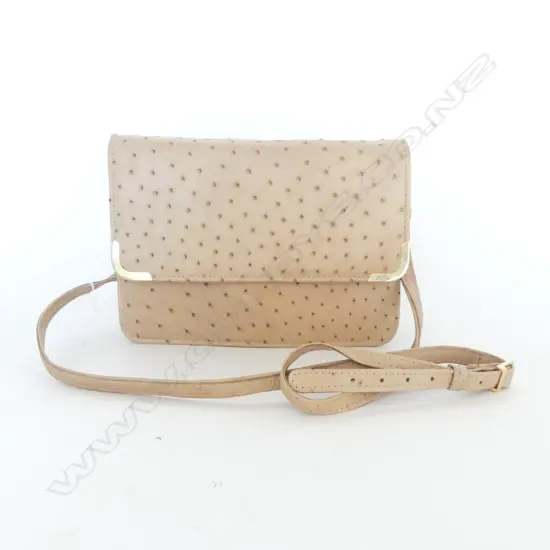 OSTRICH LEATHER NZ SHOULDER BAG L250MM