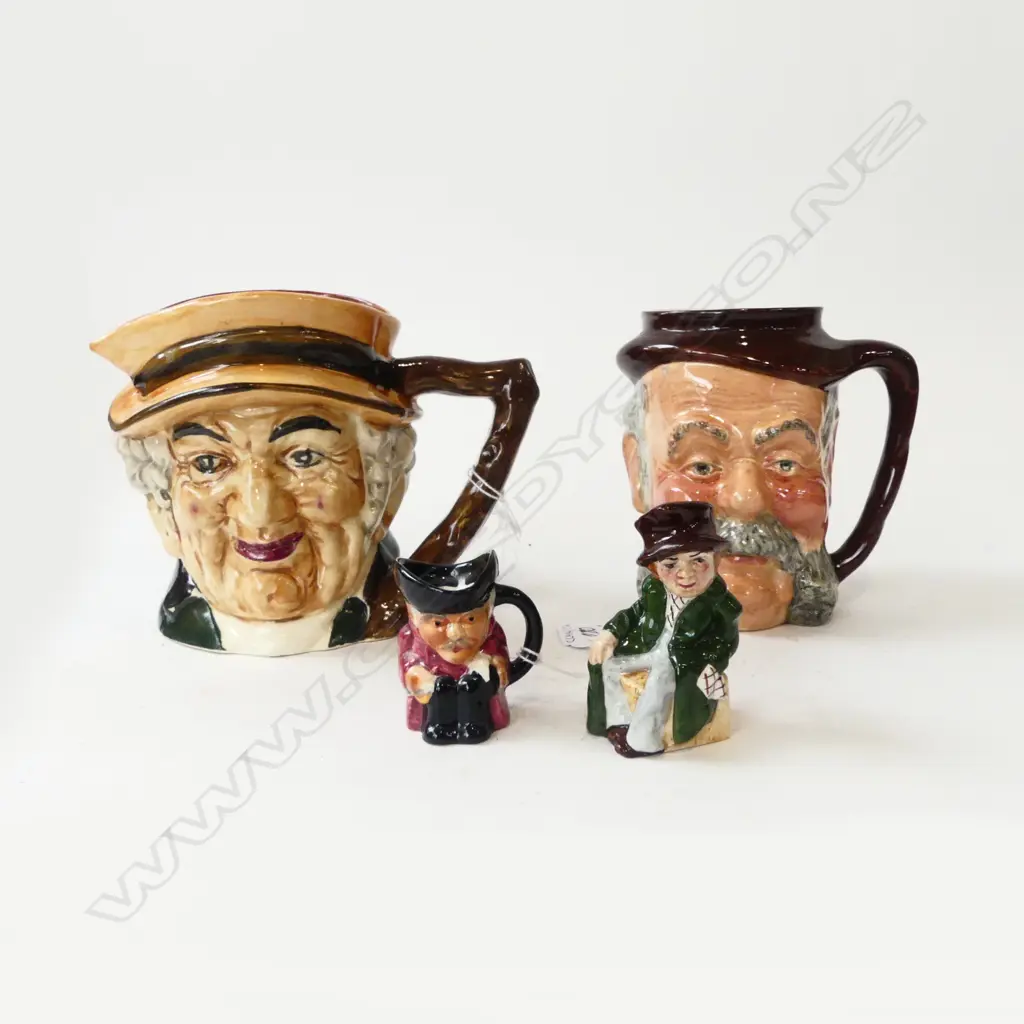 GROUP OF 4 VARIOUS MAKERS CHARACTER JUGS TALLEST 150 SMALLEST 50MMM Image 1++