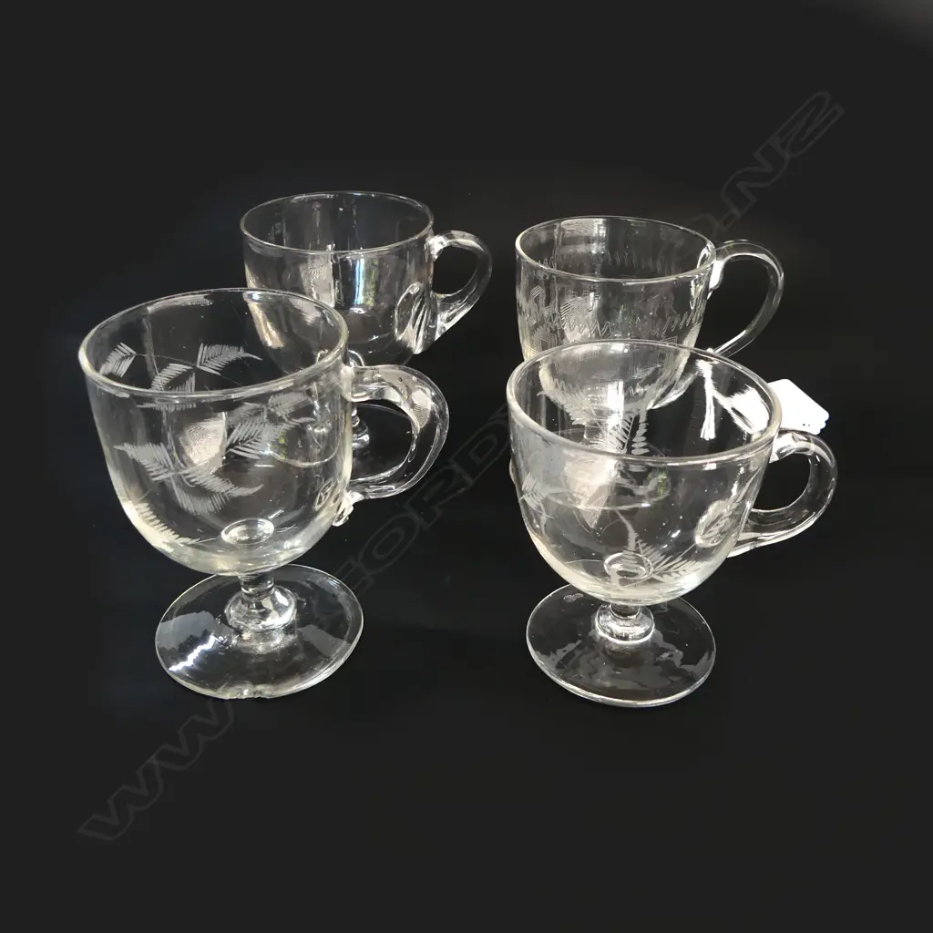 4 VARIOUS  ANTIQUE GLASS CUSTARD CUPS Image 1++