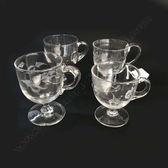 4 VARIOUS  ANTIQUE GLASS CUSTARD CUPS