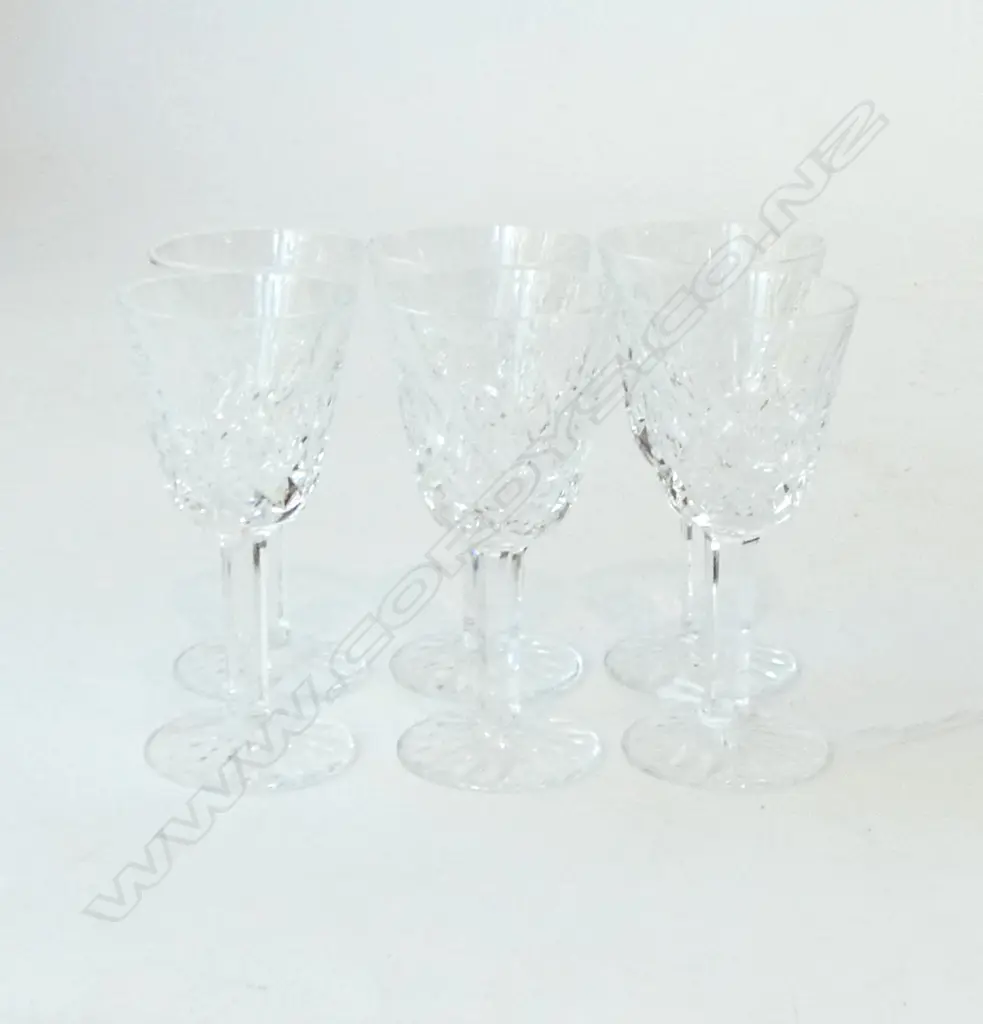 SET OF 6 WATERFORD CRYSTAL ‘LISMORE’ LIQUEUR GLASSES, H.87MM Image 1++