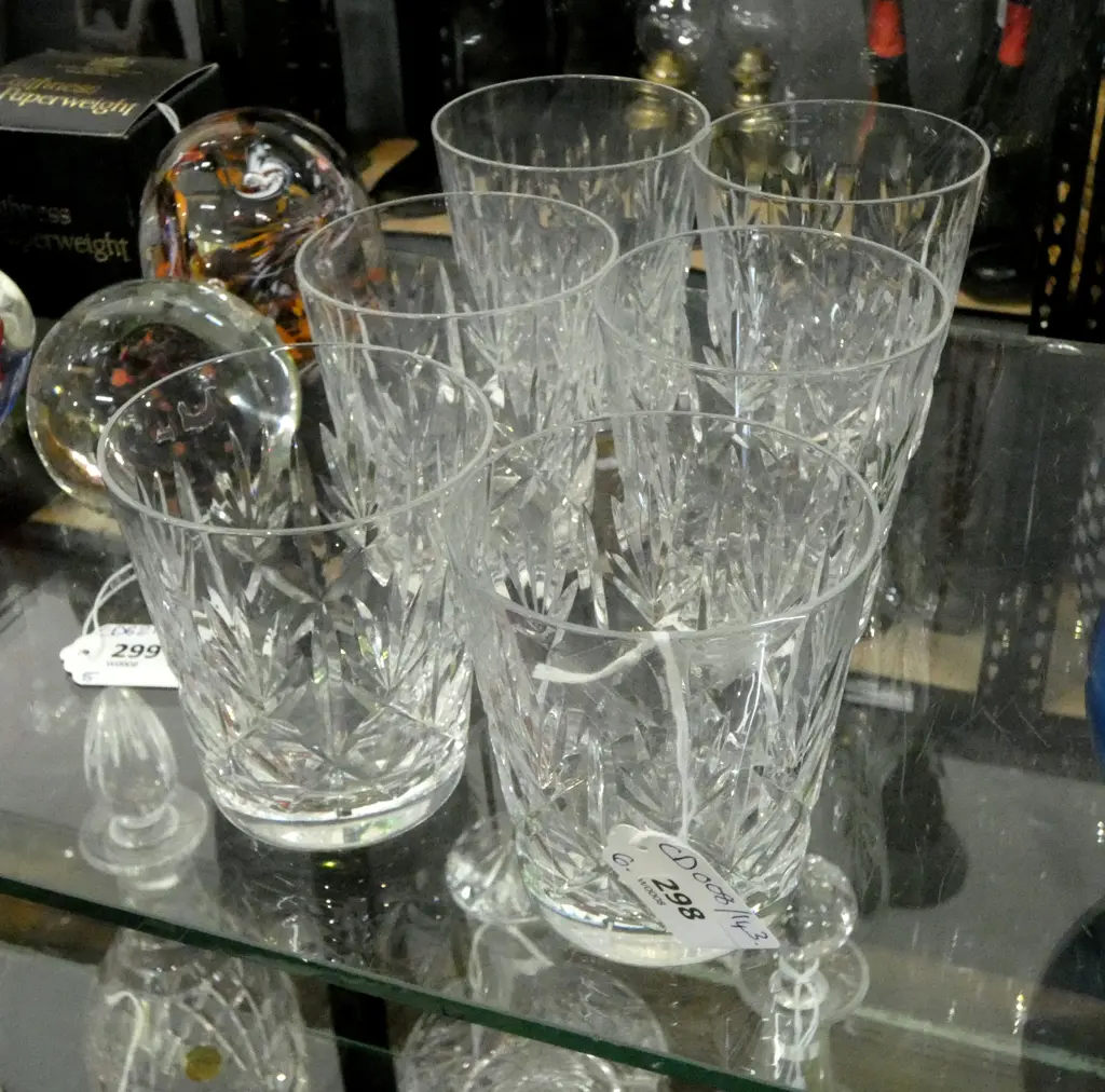 SET OF 6 CRYSTAL WHISKEY TUMBLERS H.90mm Image 1++