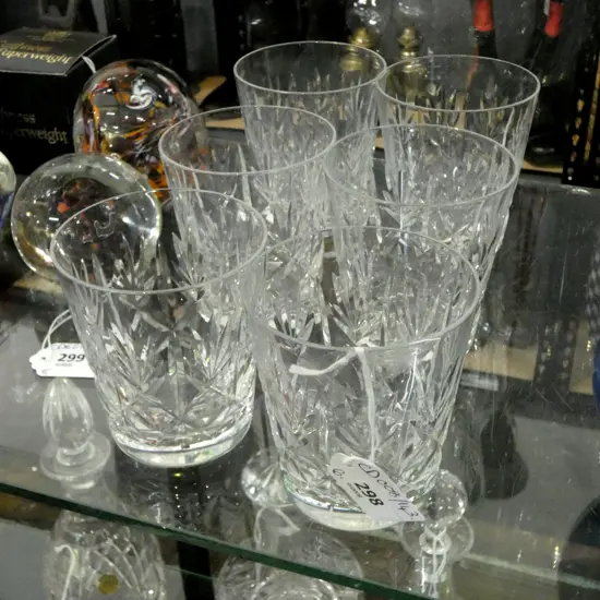 SET OF 6 CRYSTAL WHISKEY TUMBLERS H.90mm