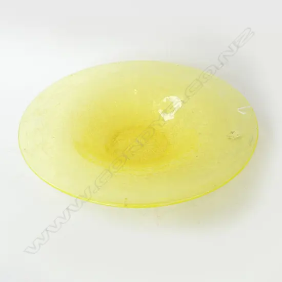YELLOW ART GLASS BOWL Dia.390mm