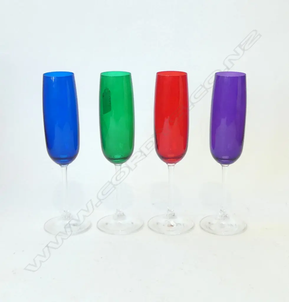 SET OF FOUR WATERFORD MARQUIS ‘JEWELS’ CHAMPAGNE FLUTES, H.230MM Image 1++