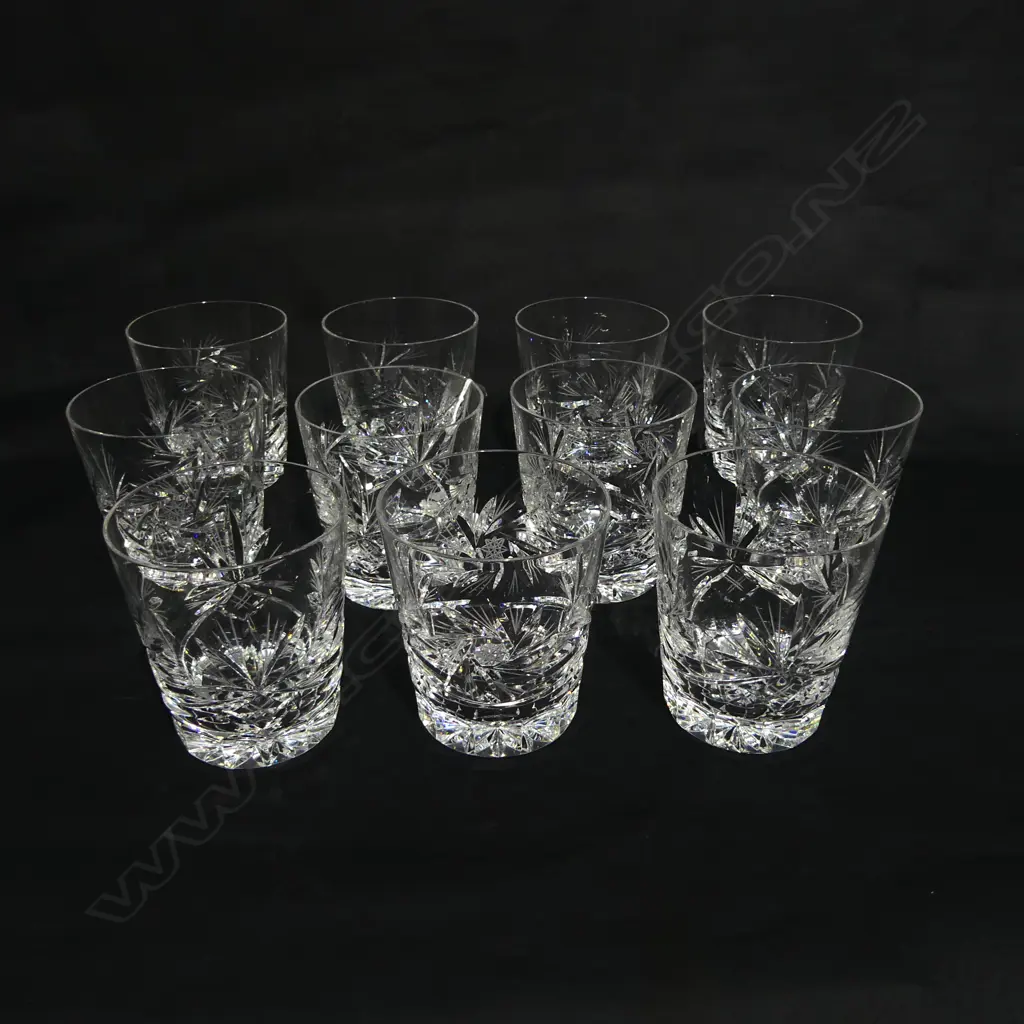 15 CRYSTAL TUMBLERS H.90mm (photo shows 11) Image 1++