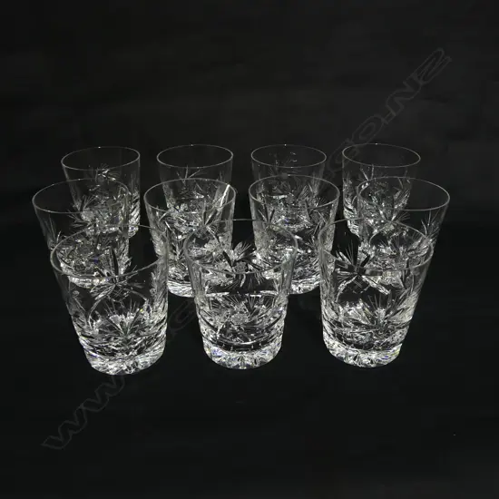 15 CRYSTAL TUMBLERS H.90mm (photo shows 11)