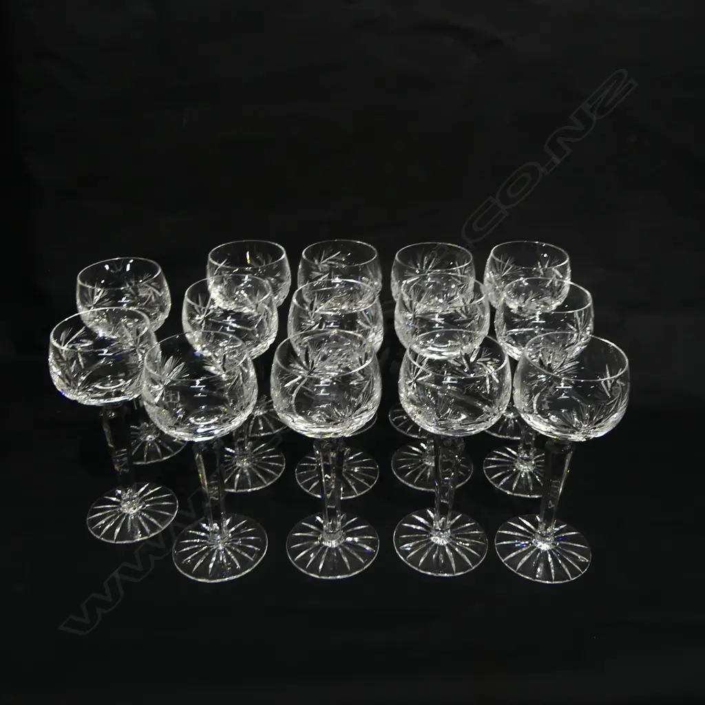 14 CRYSTAL HOCK WINE GLASSES H.185mm Image 1++