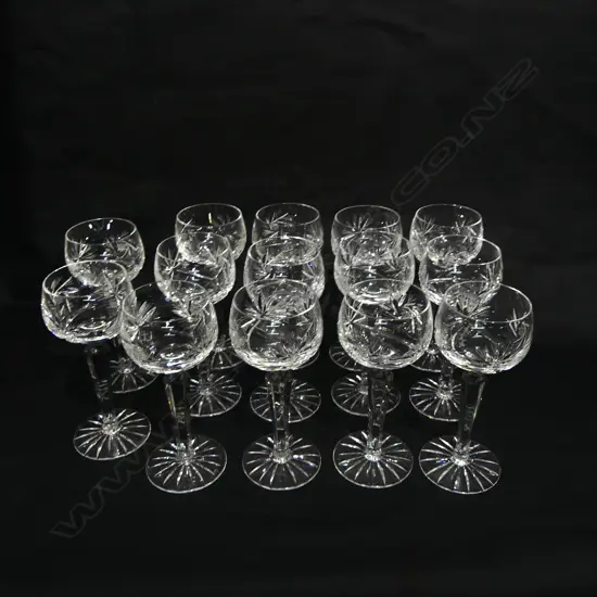 14 CRYSTAL HOCK WINE GLASSES H.185mm