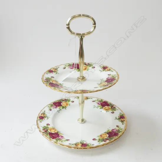 R/A OLD COUNTRY ROSES 2 TEIR CAKE PLATE H260MM
