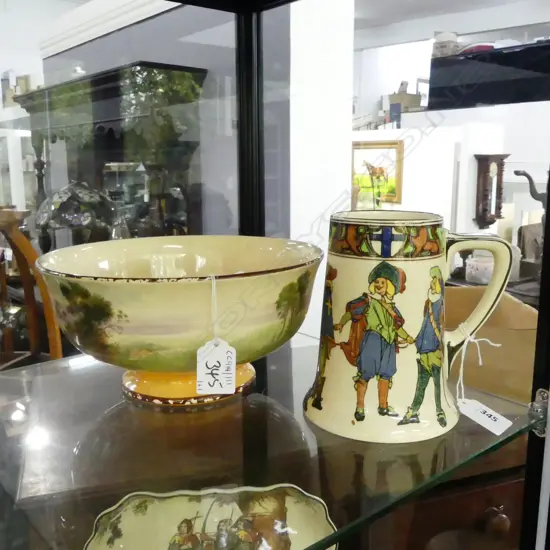 RD 3 MUSKETEERS TANKARD H140MM & RD COTTAGE PAT BOWL CRACK DIA220MM