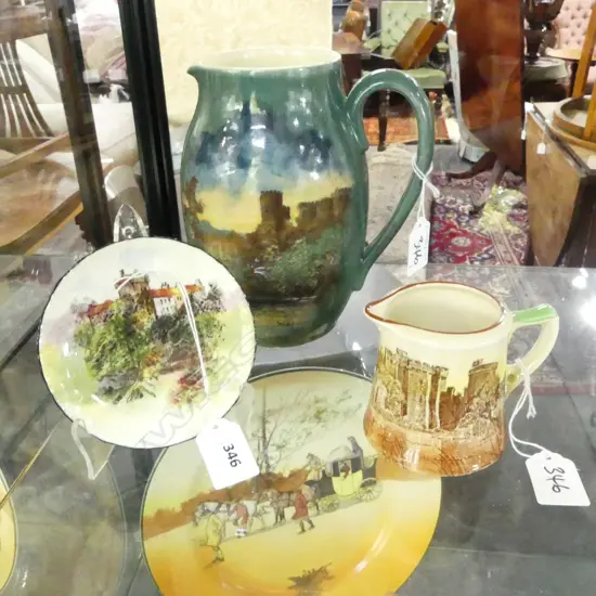RD WARWICK CASTLE JUG H180MM SMALL CASTLE JUG H80MM & RD DISH  DIA 100MM