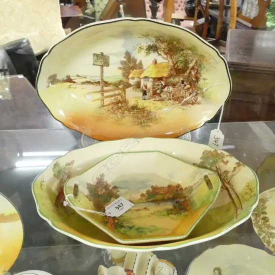 3 R/D BOWLS CASTLE & COTTAGE SCENES L280 & 200MM