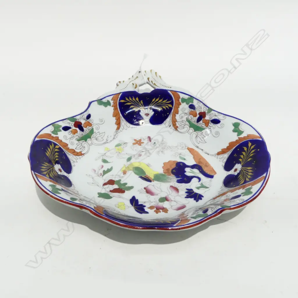 ANTIQUE MASONS IRONSTONE SINGLE HANDLED ORDURVES DISH L250MM Image 1++