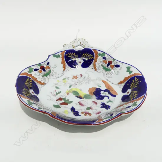 ANTIQUE MASONS IRONSTONE SINGLE HANDLED ORDURVES DISH L250MM