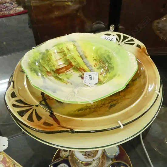 2 RD RACK PLATES HARVEST & FLORAL PATS DIA280 & RD BOWL COUNTRY PAT DIA 170MM