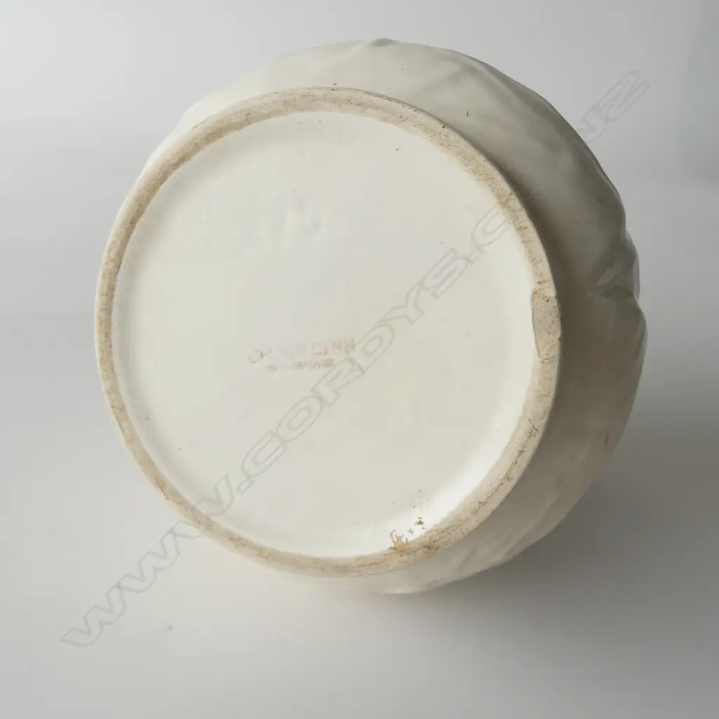 CROWN LYNN CABBAGE relief molded VASE printed mark impressed # .475. tiny flake chip to base H.130mm Image 1++